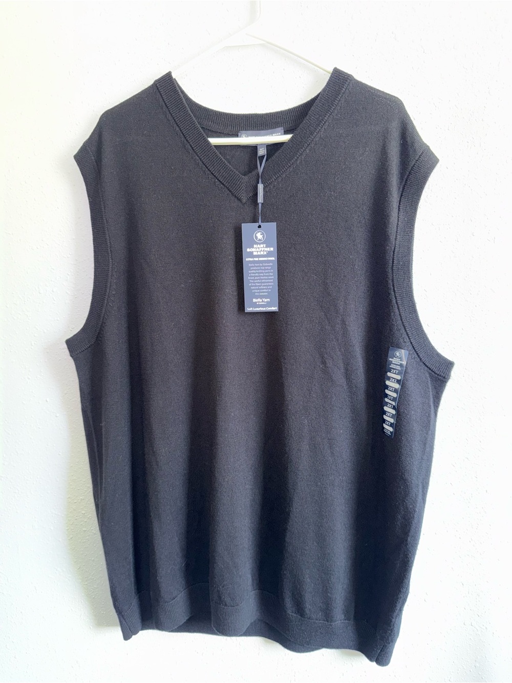 Hart Schaffner Marx Black V-Neck Knit Vest